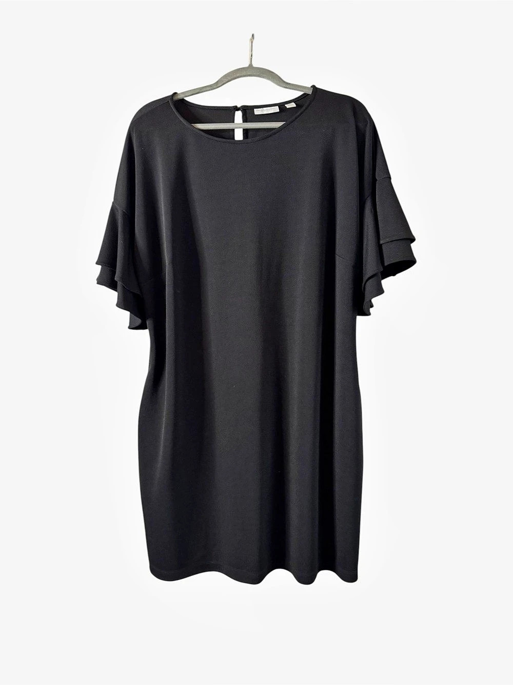 New York & Company Ruffle Sleeve Mini Dress in Black Like New